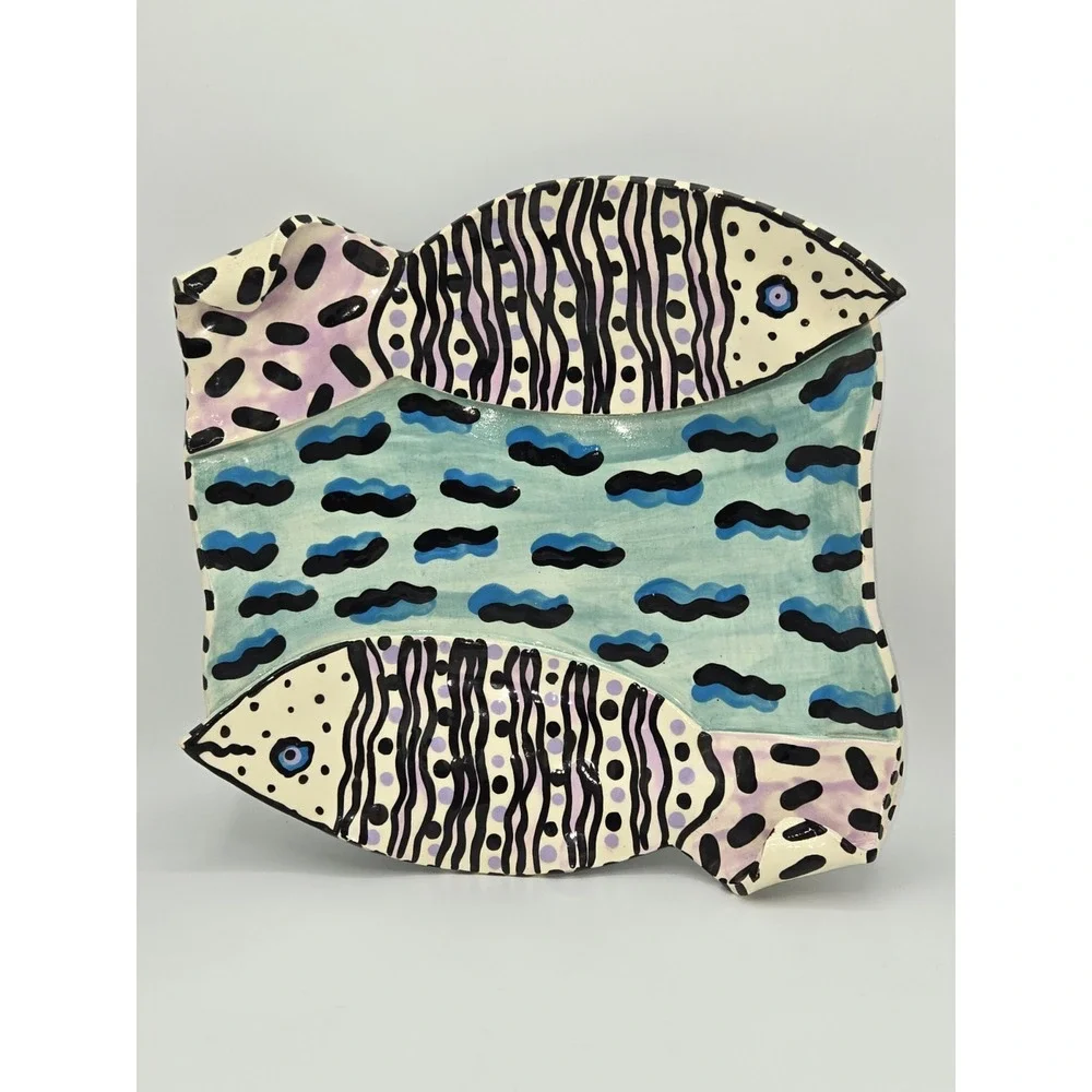 J Elias Ceramic Double‎ Fish Serving Plate Vintage